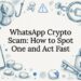 Decorative title card illustration of crypto scam elements