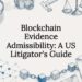 Decorative title card featuring blockchain and forensic elements