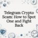 Decorative title card illustration for telegram crypto scam article