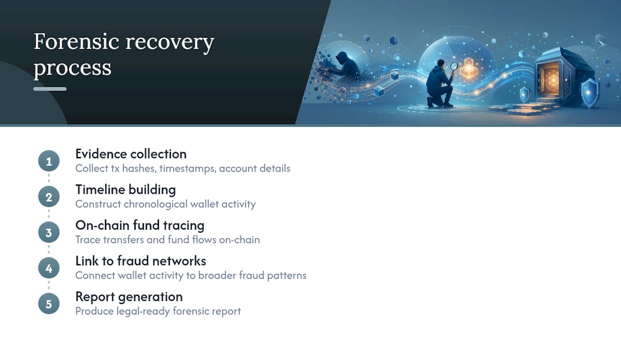 Diagram of forensic crypto recovery process