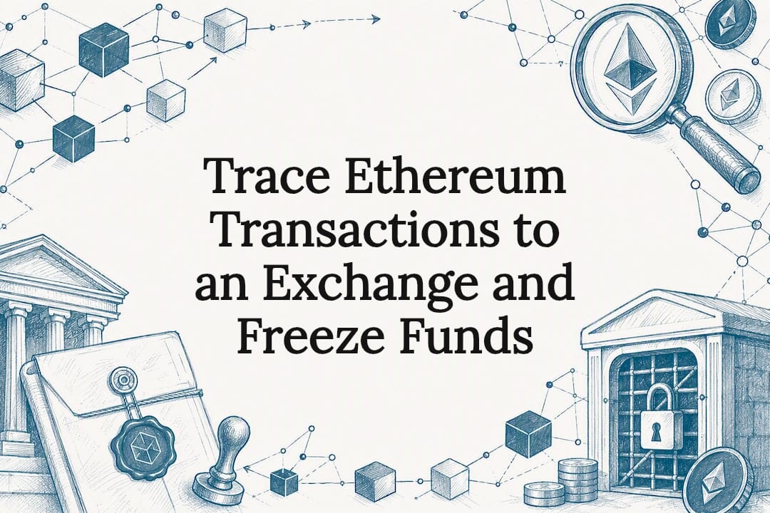 Trace Ethereum Transactions to an Exchange and Freeze Funds