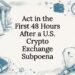 Decorative crypto subpoena title card illustration
