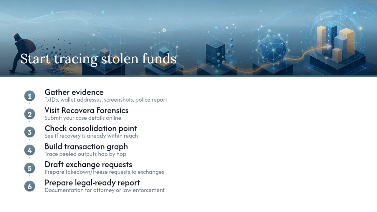 Ready to Trace Your Stolen Funds? Here's Where to Start — overview diagram