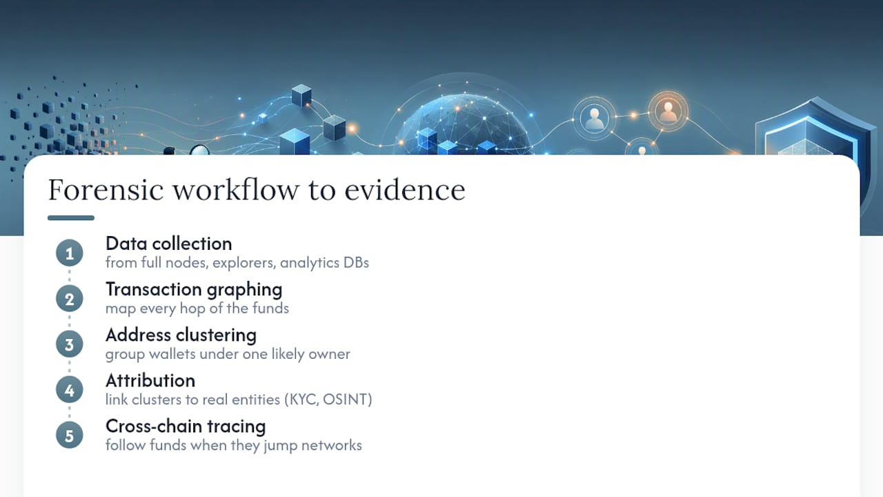 Five-step blockchain forensics workflow