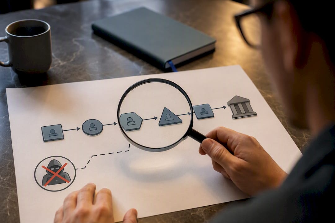 Blockchain transaction path under forensic review