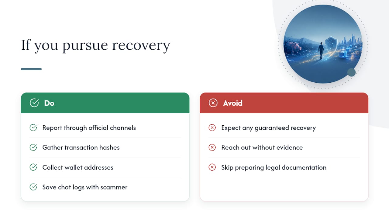 Where Recovera Forensics fits if you decide to pursue recovery — overview diagram