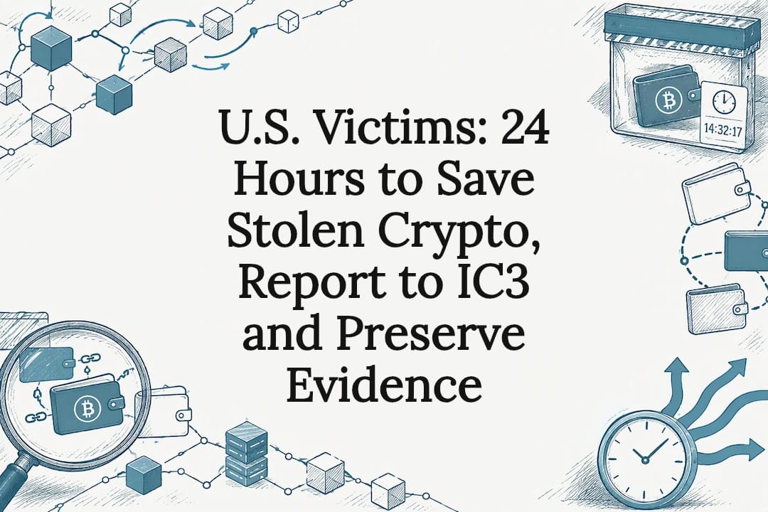 U.S. Victims: 24 Hours to Save Stolen Crypto, Report to IC3 and Preserve Evidence