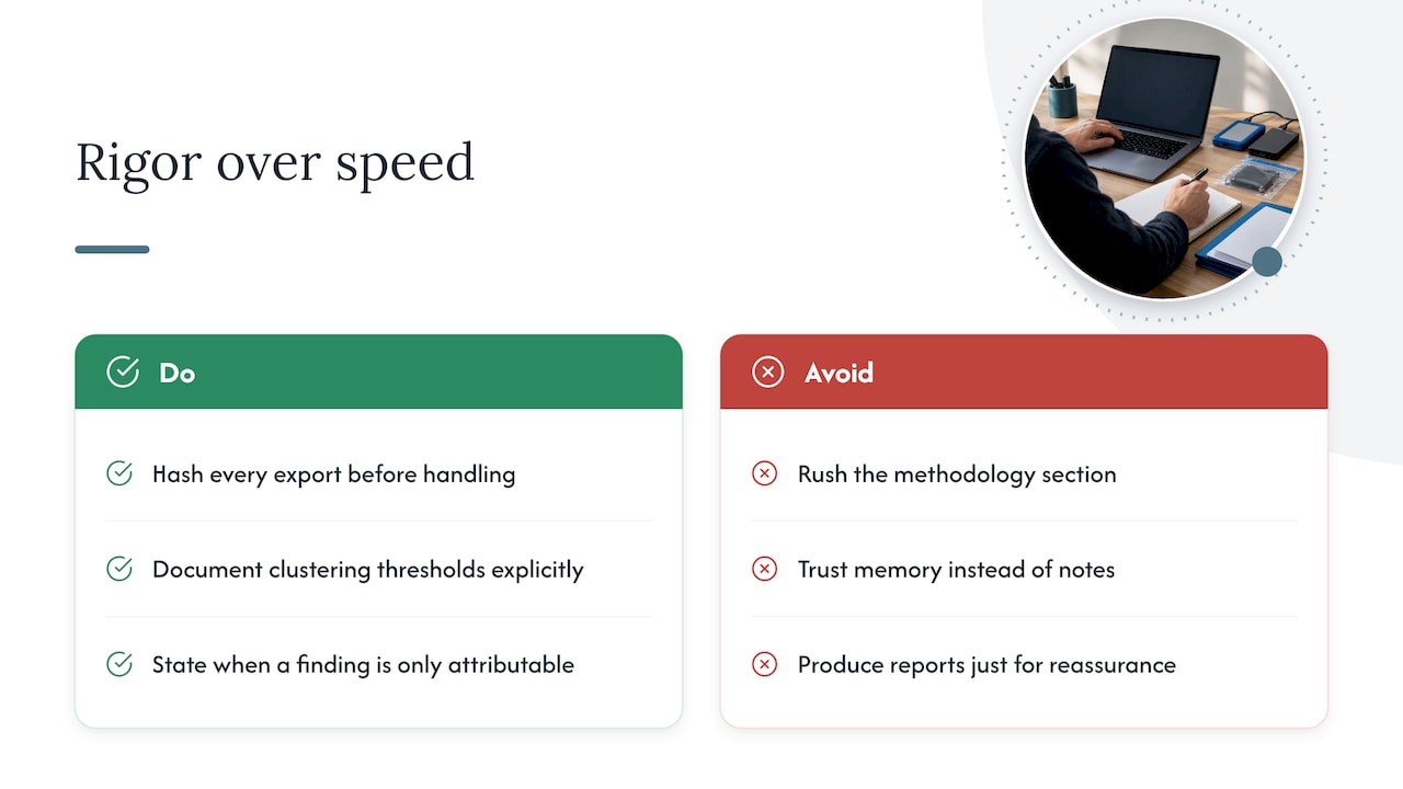 Why rigor matters more than speed in this work — overview diagram