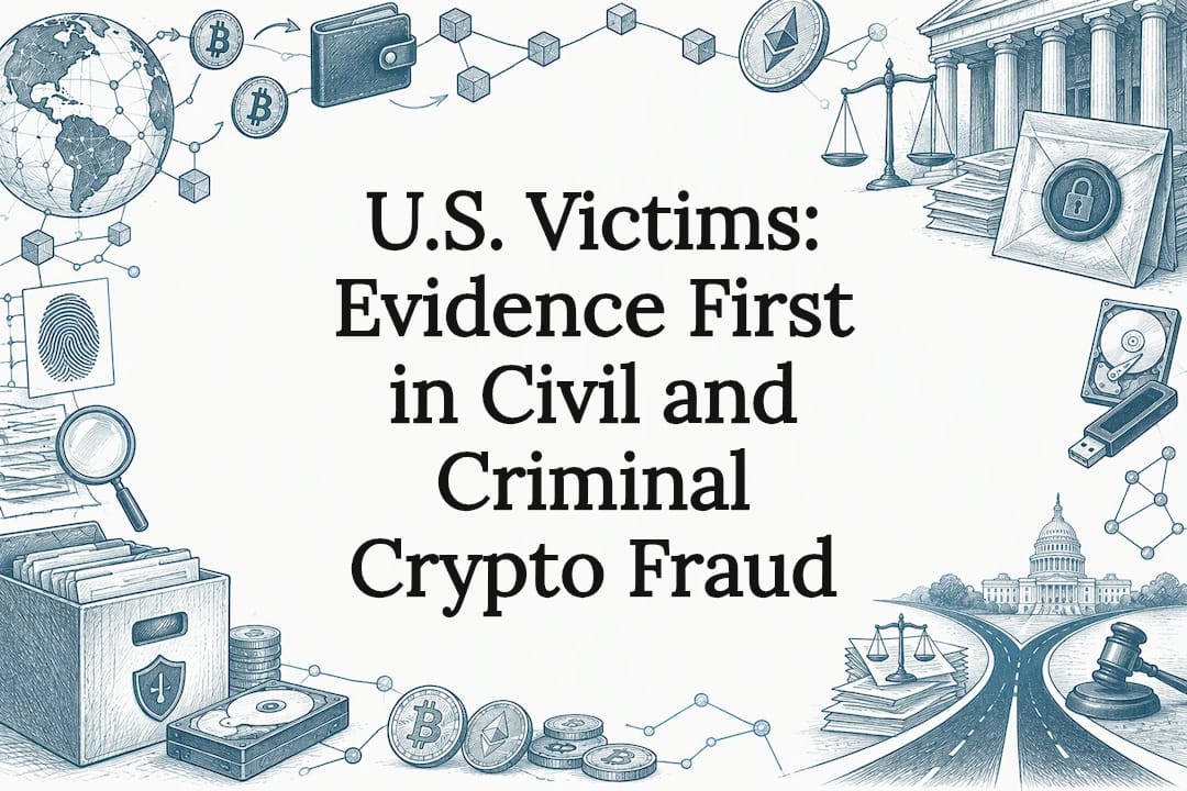 U.S. Victims: Evidence First in Civil and Criminal Crypto Fraud