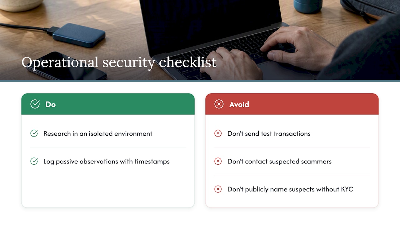 Four safe practices for crypto investigations