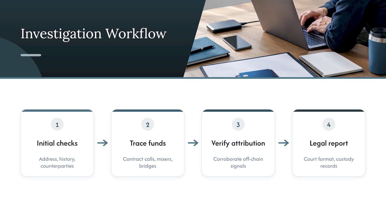 How Recovera Forensics helps: investigation, tracing, and court-ready reports — overview diagram