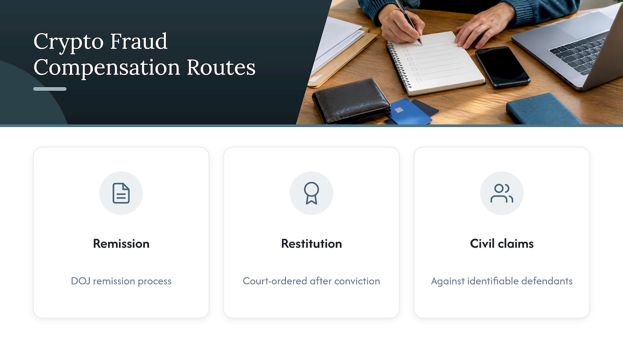 Three routes to possible crypto fraud compensation