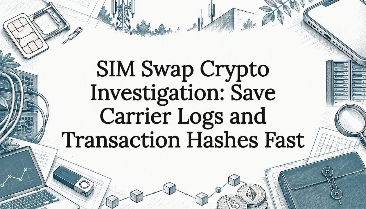 SIM Swap Crypto Investigation: Save Carrier Logs and Transaction Hashes Fast
